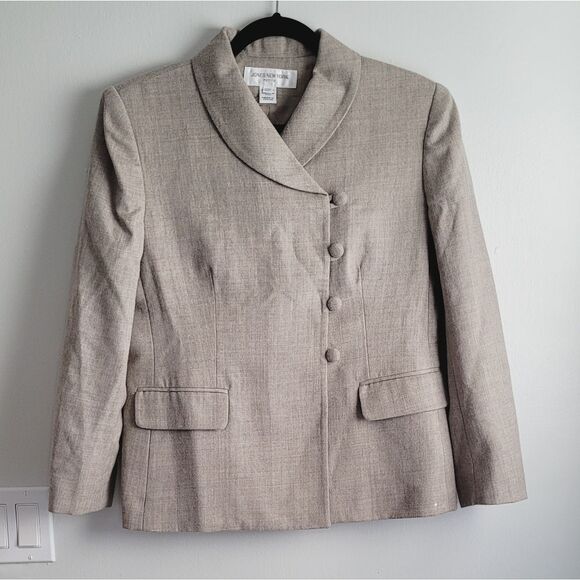 Jones New York Tan Wool Blazer Size 10P - Picture 1 of 13